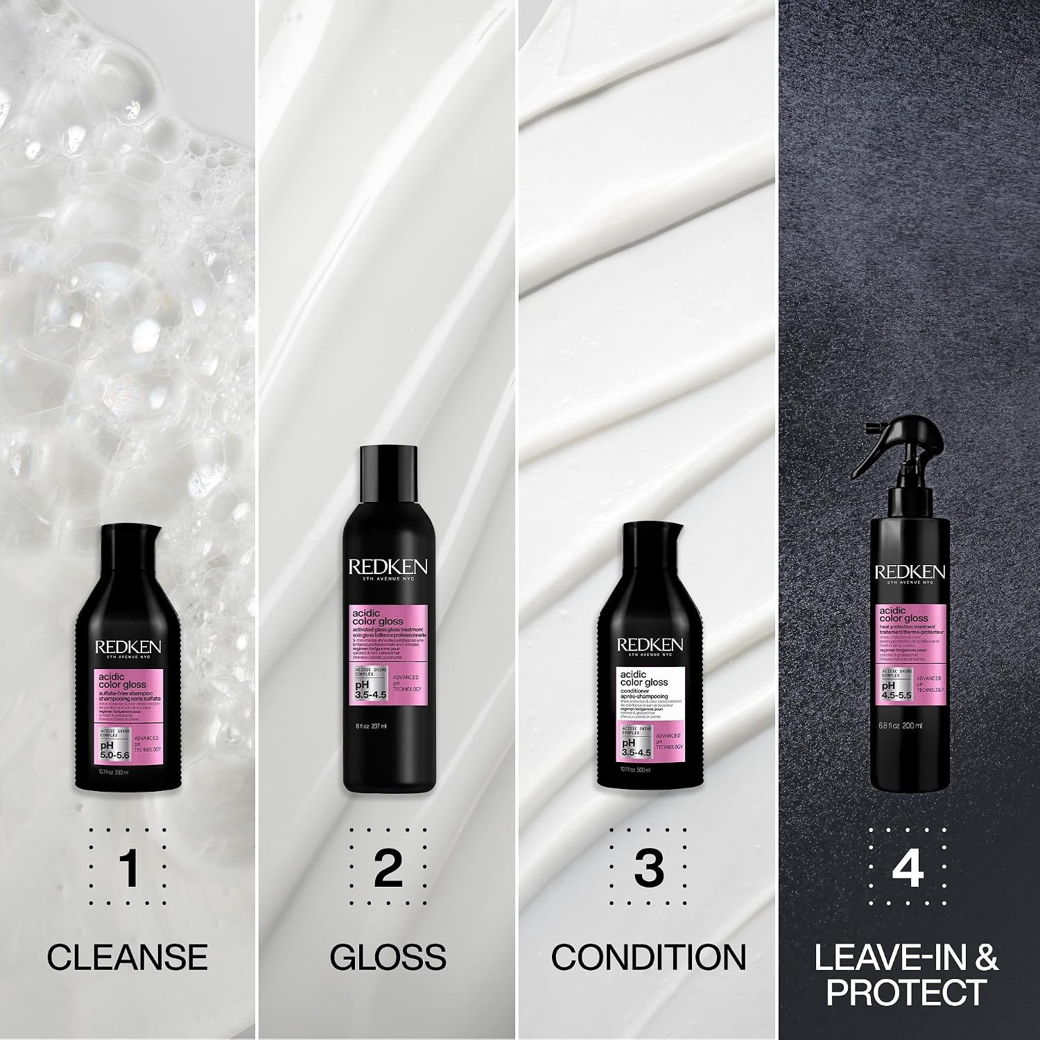 image:imageRedken Acidic Color Gloss Shampoo Treatment Conditioner amp Leave In Set