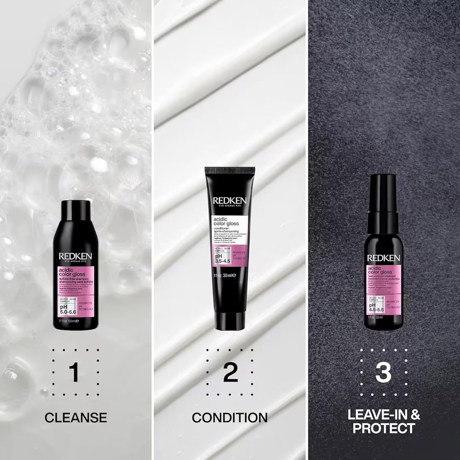 image:imageRedken Acidic Color Gloss Shine Mini Kit Shampoo Conditioner Leave In