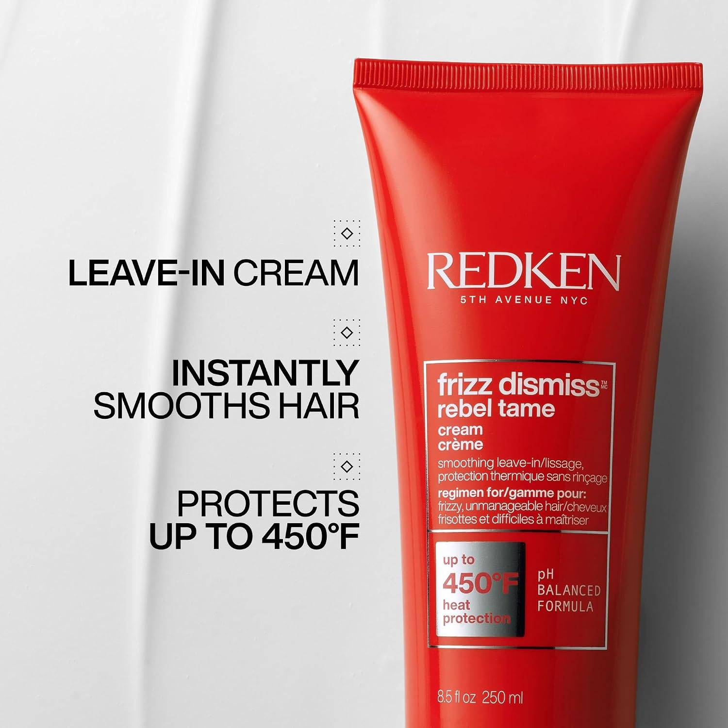 image:imageRedken Frizz Dismiss Rebel Tame Heat Protective LeaveIn Cream For Frizzy Hair Protects Hair Against Frizz85 Fl Oz Pack of 1
