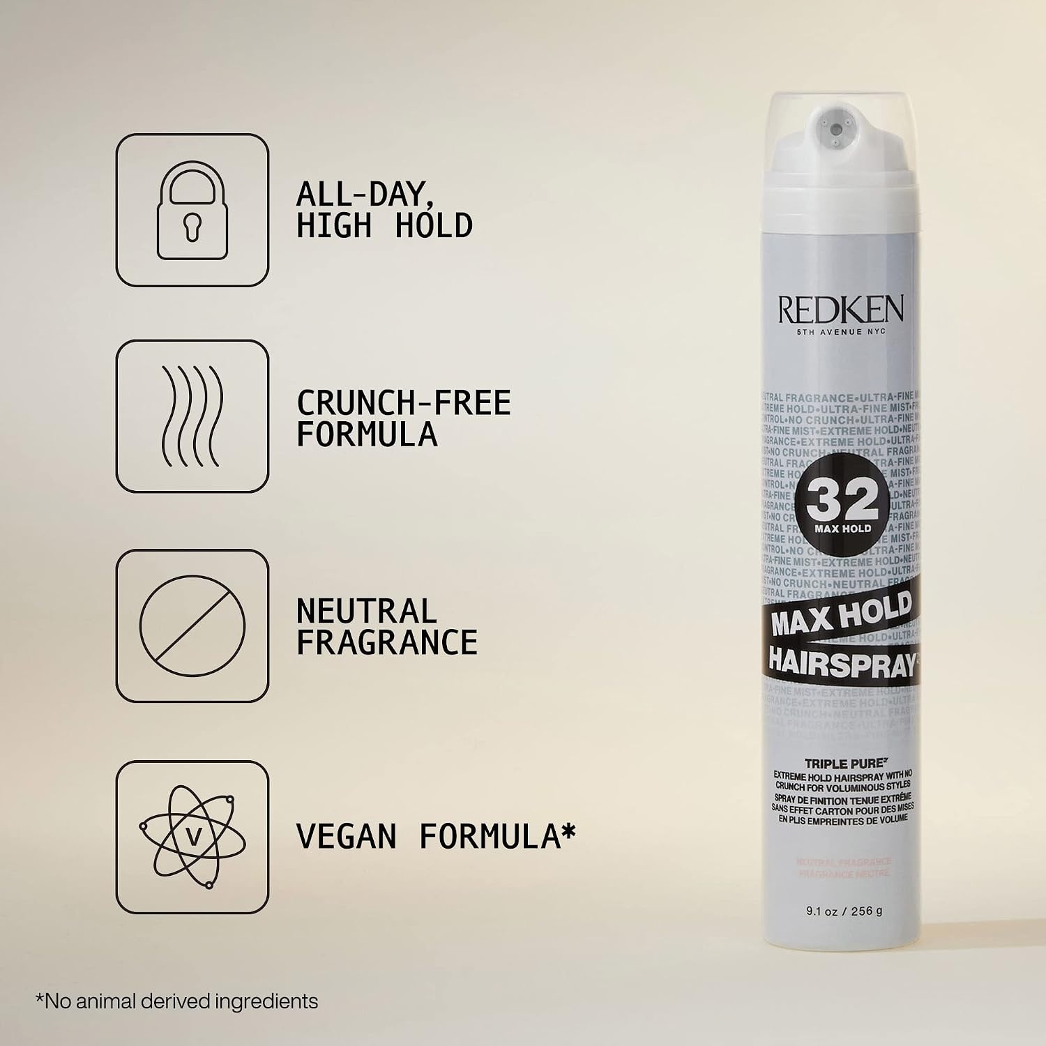 image:imageRedken Max Hold Neutral Hairspray 32 For All Hair Types91 Ounce Pack of 1
