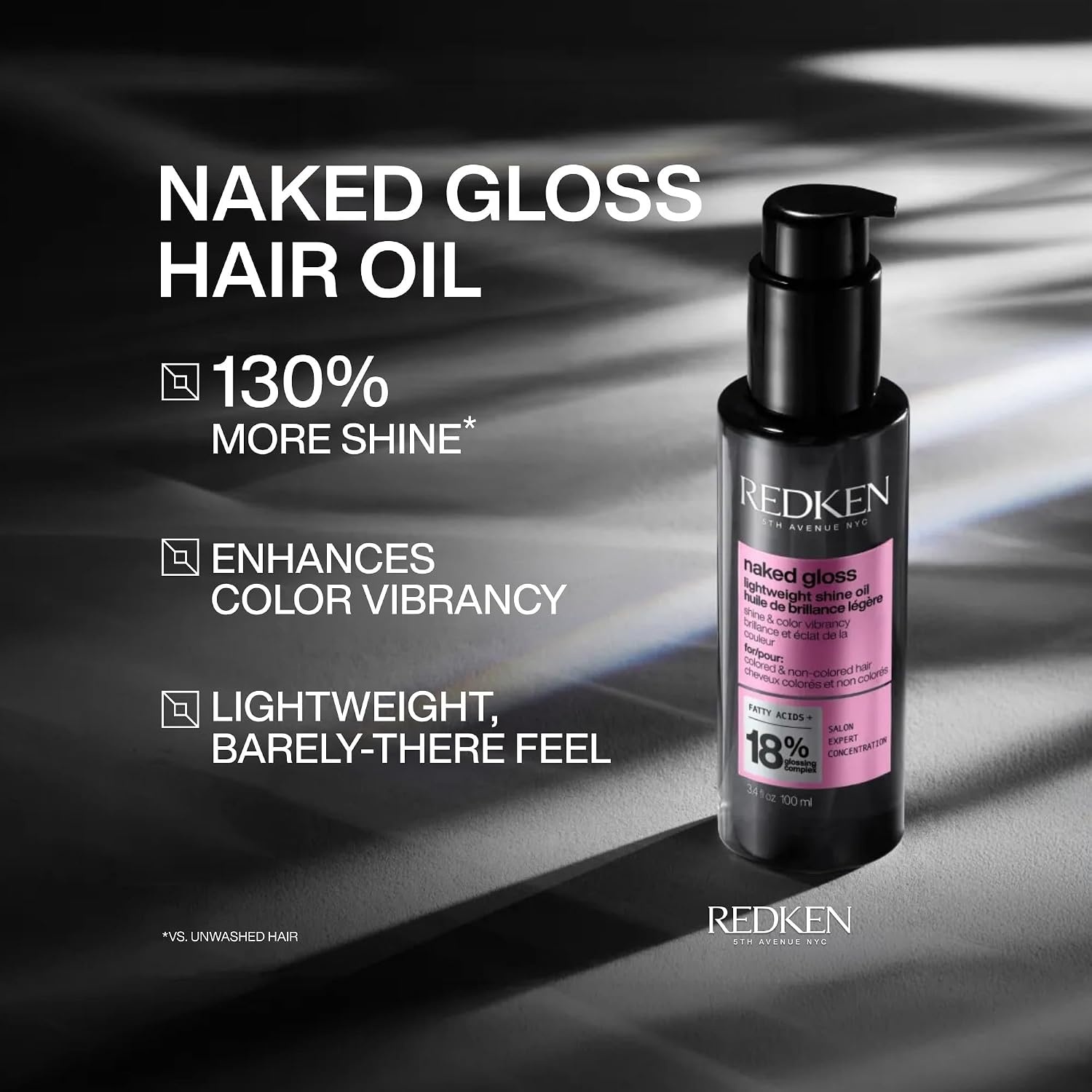 image:imageRedken Naked Gloss Shine Hair Oil For Dull or ColorTreated Hair16 Fl Oz Pack of 1