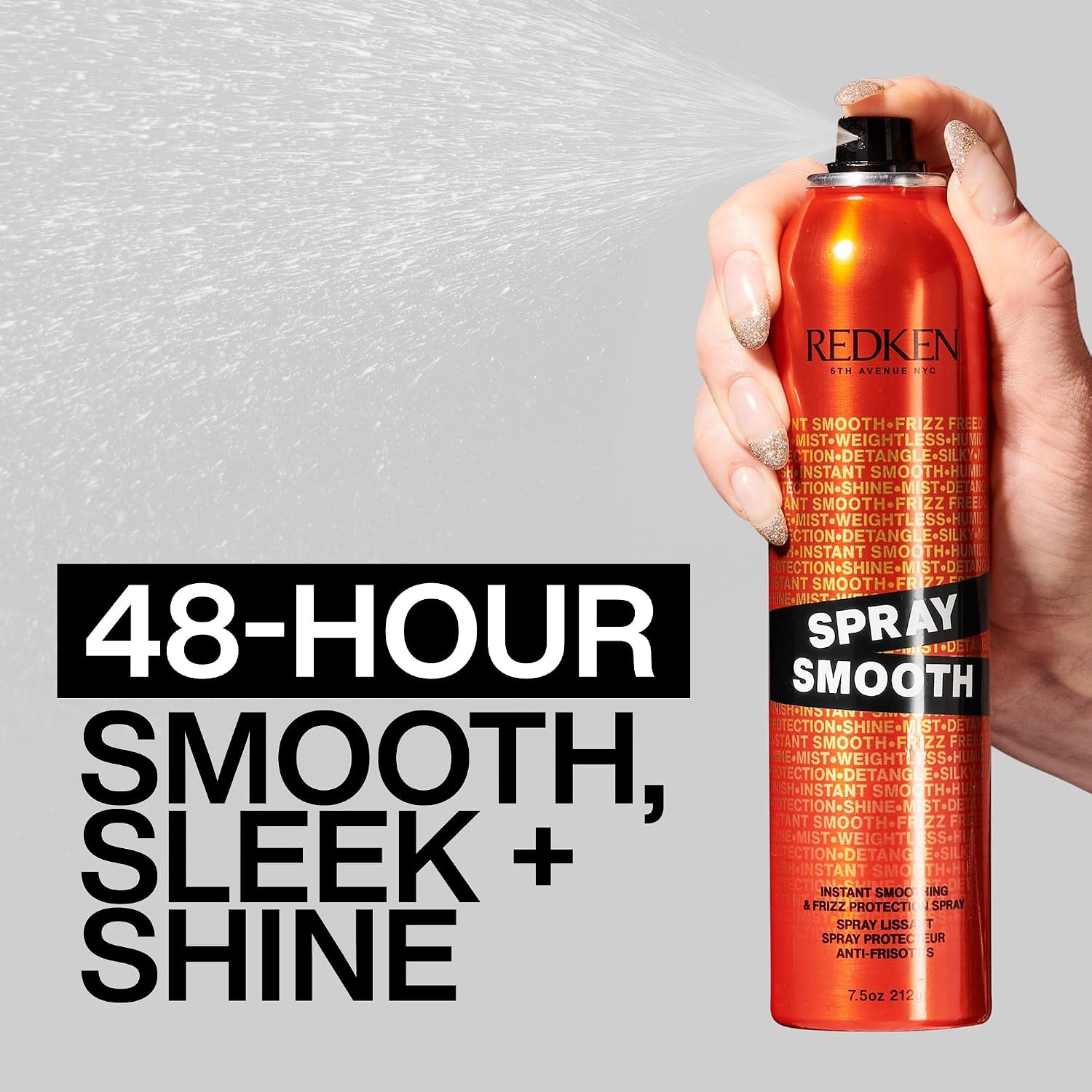 image:imageRedken Spray Smooth Anti Frizz Hair Spray Frizz Control and Heat Protection With Citric Acid Paraben Sulfate amp SiliconeFree75 Ounce Pack of 1