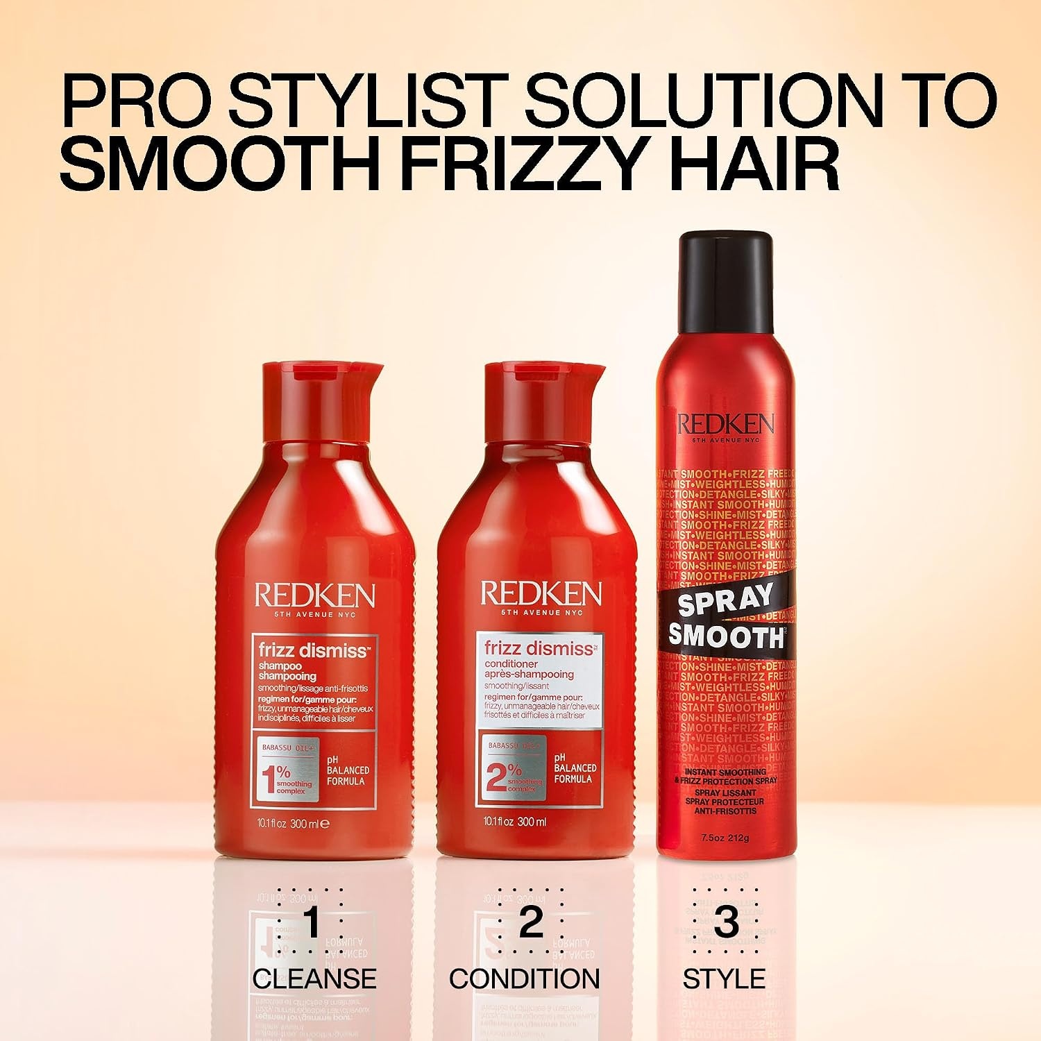 image:imageRedken Spray Smooth Anti Frizz Hair Spray Frizz Control and Heat Protection With Citric Acid Paraben Sulfate amp SiliconeFree75 Ounce Pack of 1