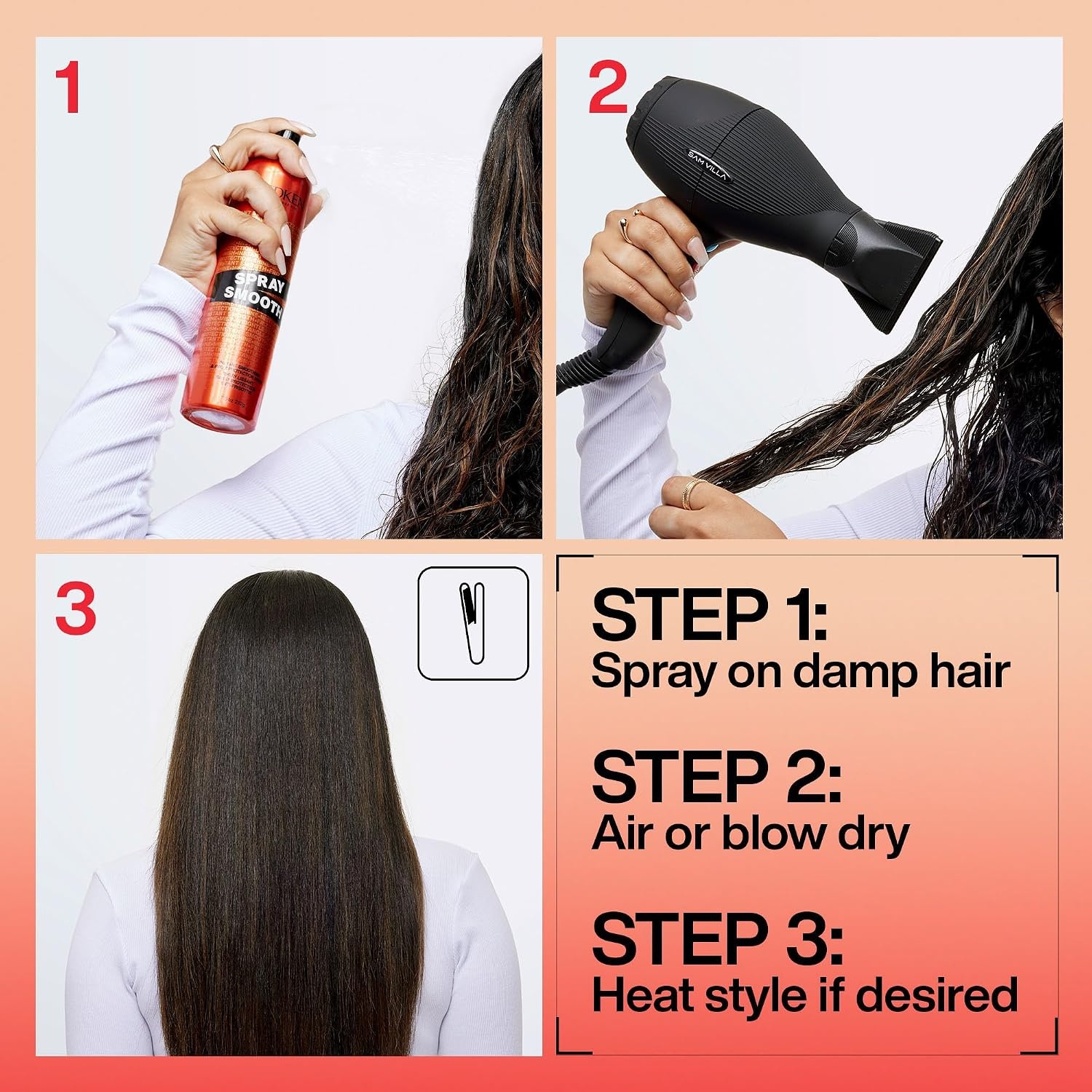 image:imageRedken Spray Smooth Anti Frizz Hair Spray Frizz Control and Heat Protection With Citric Acid Paraben Sulfate amp SiliconeFree75 Ounce Pack of 1