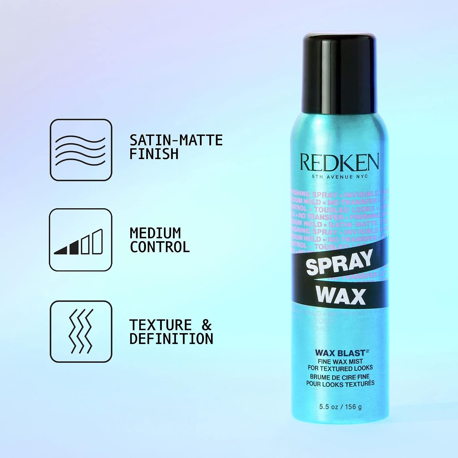 image:imageRedken Spray Wax Invisible Texture Mist For All Hair Types High Impact Finishing Spray Wax Adds Volumizing Body amp Dimension With A SatinMatte Finish55 Ounce Pack of 1