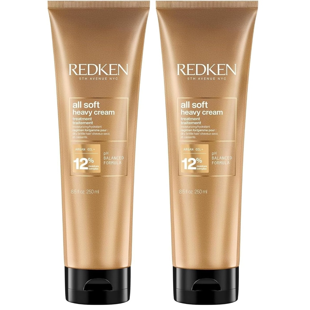 image:imageRedken All Soft Heavy Cream Mask Treatment Moisturizing Deep Conditioner Treatment For Dry Hair Softens and Smooths Hair With Argan Oil85 Fl Oz Pack of 2