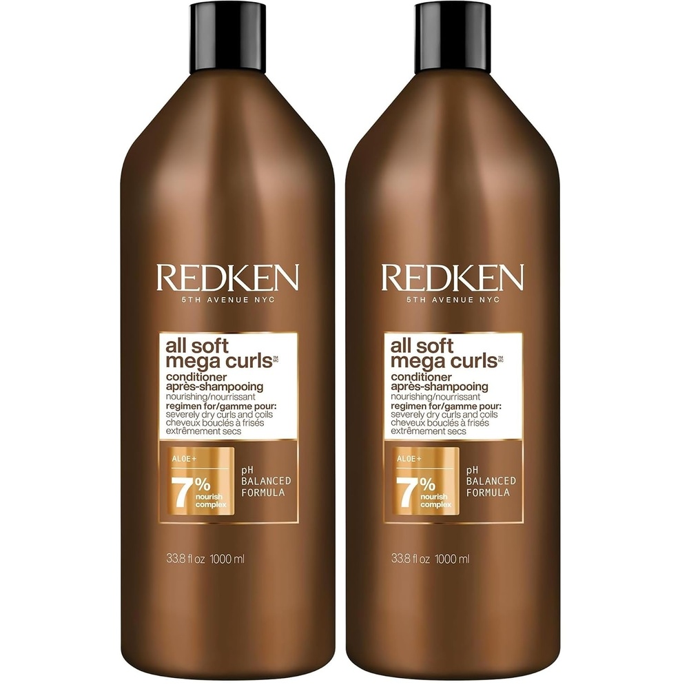 image:imageRedken All Soft Mega Curls Conditioner For Extremely Dry Curly amp Coily Hair Nourishes amp Softens Severely Dry Hair338 Fl Oz Pack of 2
