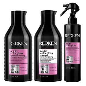 Redken Acidic Color Gloss Shampoo, Conditioner & Heat Protection Spray Set