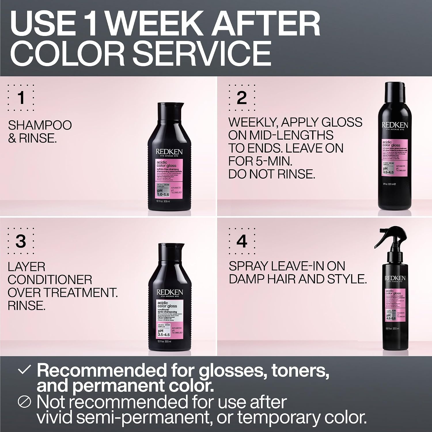 image:imageRedken Acidic Color Gloss Glass Gloss Treatment For ColorTreated Hair