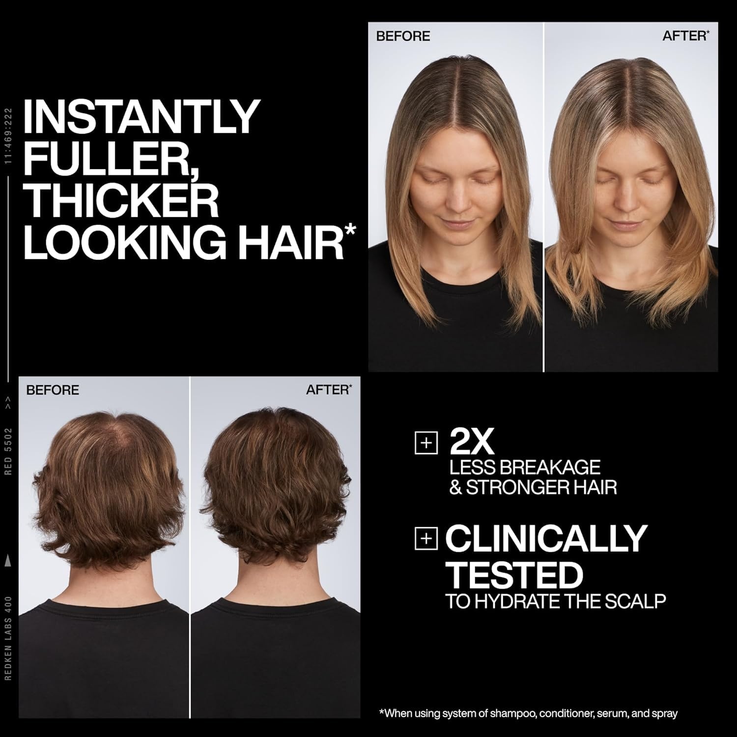 image:imageRedken Acidic Grow Full Densifying Shampoo For ThickerLooking Hair16 Fl Oz Pack of 1