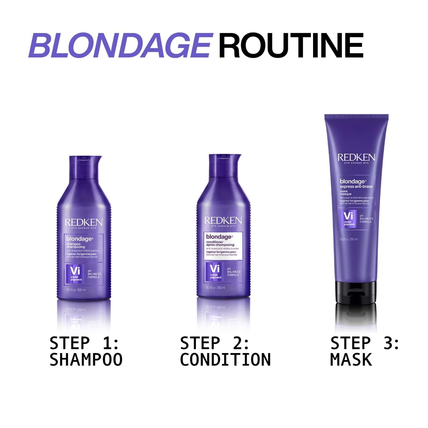 image:imageRedken Blondage Purple Set For Blonde amp Highlighted Hair 101 Fl Oz101 Fl Oz Pack of 2