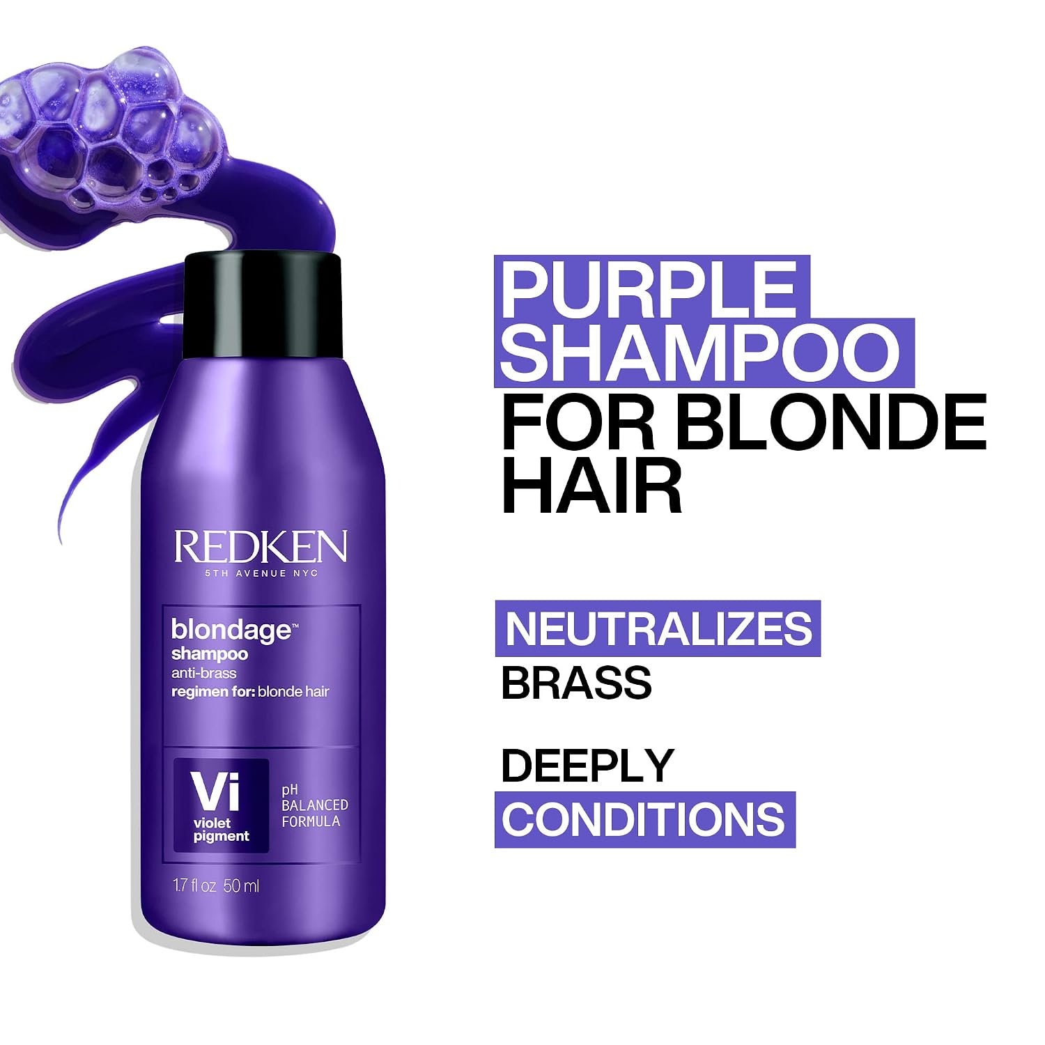 image:imageRedken Blondage Purple Shampoo For Blonde Hair 101 Fl Oz17 Fl Oz Pack of 1