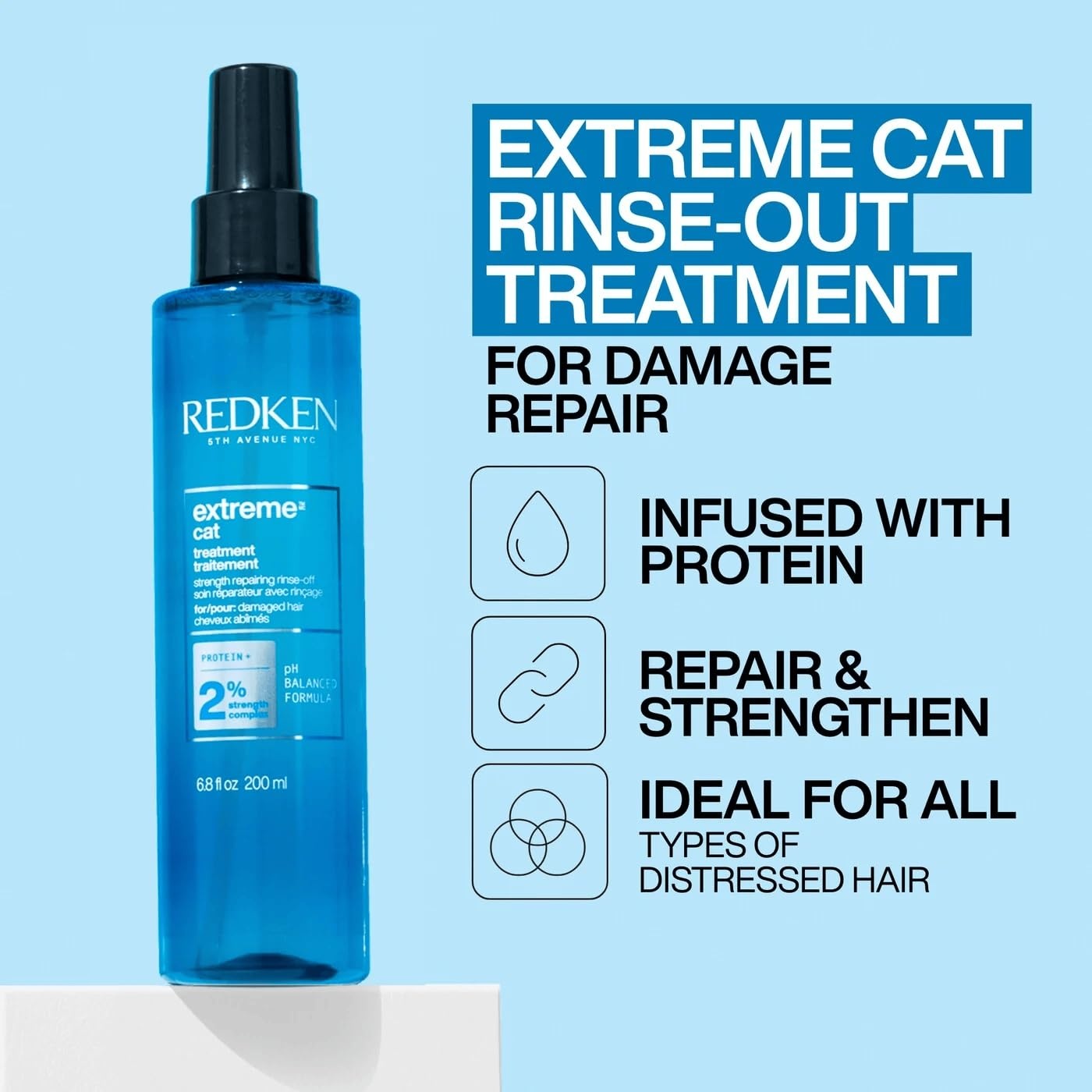 image:imageRedken Extreme CAT AntiDamage Protein Reconstructing Treatment For Distressed Hair Strengthens amp Adds Shine With Ceramides68 Fl Oz Pack of 1