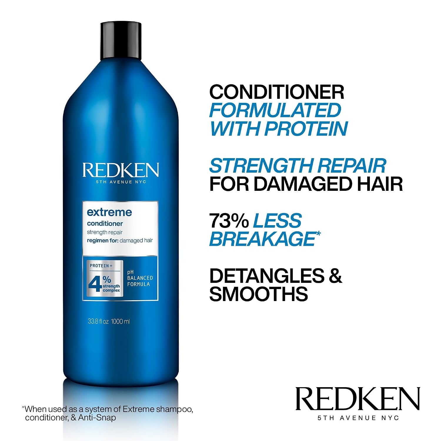 image:imageRedken Extreme Conditioner For Damaged Hair Strengthen amp Protect Damaged Hair Infused With Proteins338 Fl Oz Pack of 1
