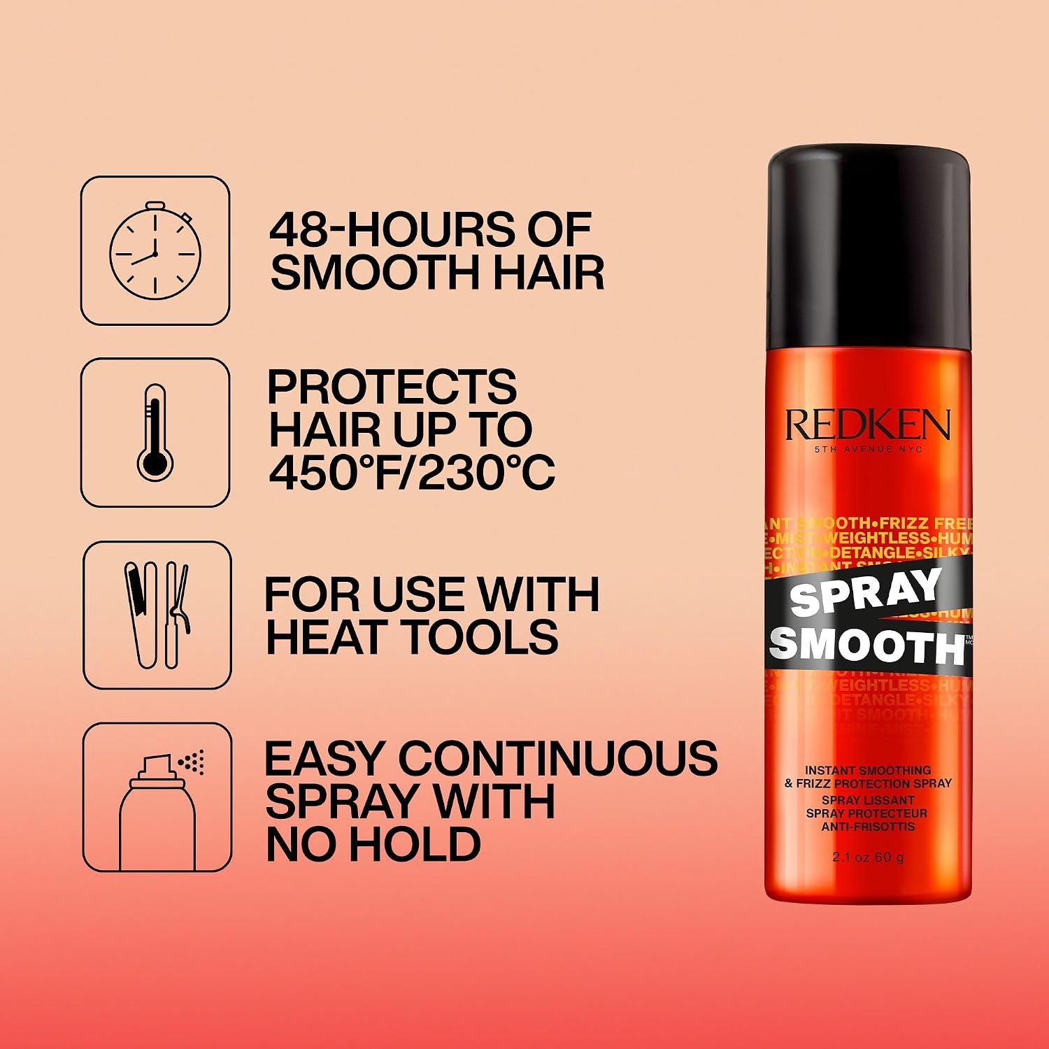 image:imageRedken Spray Smooth Anti Frizz Spray Heat Protection 2 Oz